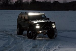 Jeep Cherokee Suspension Lift Kit - Rough Country - 4.5 Inch Lift Kit + Rear AAL + Nitrogen charged N3 shocks - '85-'01